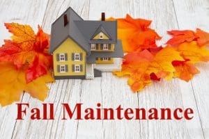 Fall,Maintenance,Message,With,Model,House,With,Fall,Leaves,On
